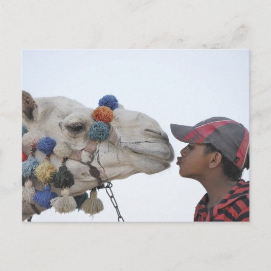 ラクダと少年 ポストカード (正面)