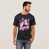 ラクダに乗った宇宙猫のユニコーン コーヒー Tシャツ (正面フル)