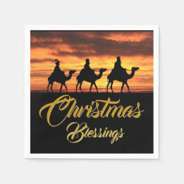 ラクダに乗る三王 |クリスマス恵み スタンダードカクテルナプキン