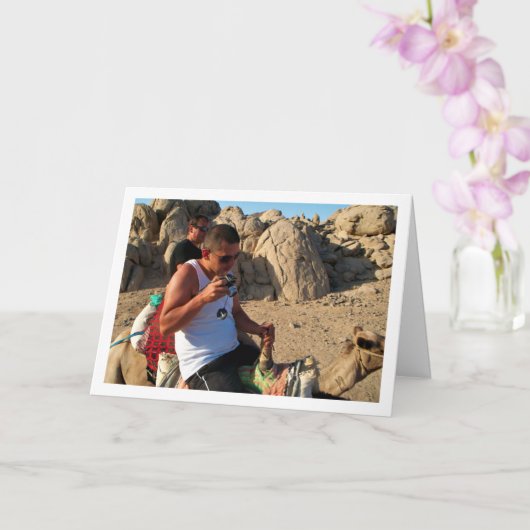 ラクダに乗る男性の肖像 カード (蘭)