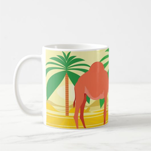 ラクダのイラストレーション コーヒーマグカップ (左)