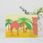 ラクダのイラストレーション 招待状 (スタンド正面)