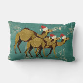 ラクダのクリスマスの青い腰神経の枕 ランバークッション (裏面)