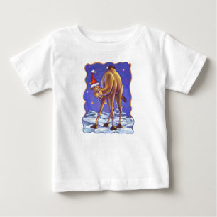 ラクダのクリスマス ベビーTシャツ