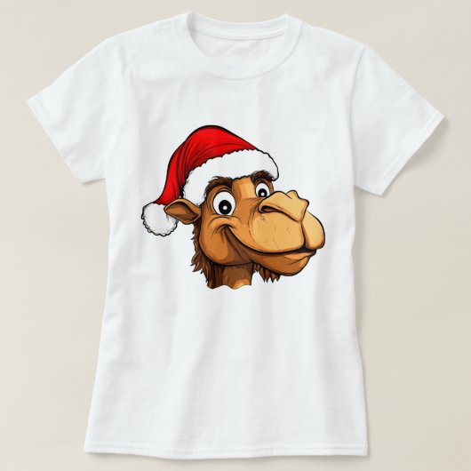 ラクダのサンタクロース Tシャツ (デザイン正面)