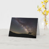 ラクダのシルエットおよびMilkyway カード (黄色い花)