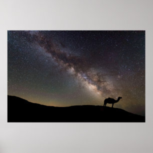 ラクダのシルエットおよびMilkyway ポスター
