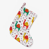 ラクダのパターンのフラットカラーデザイン スモールクリスマスストッキング (正面 (吊り時))