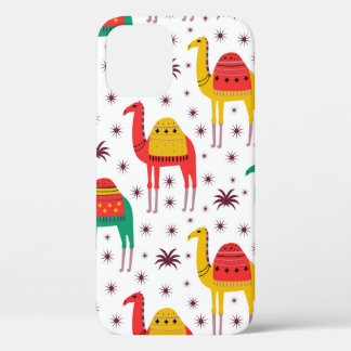 ラクダのパターンのフラットカラーデザイン iPhone 12ケース