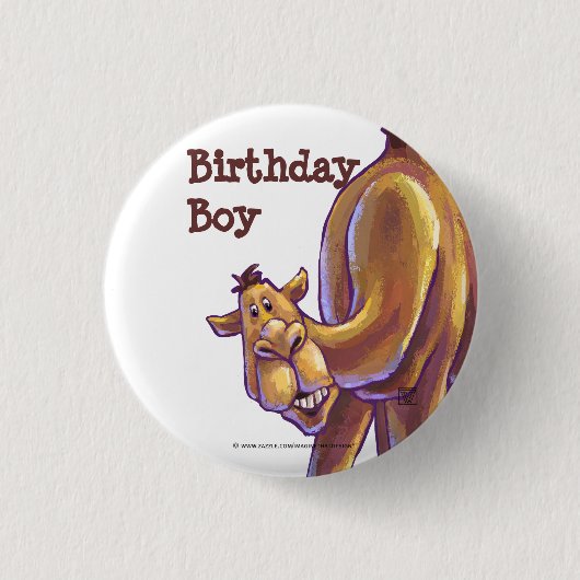 ラクダのパーティーの中心 缶バッジ (正面)