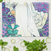 ラクダのレディーアルフォンスミュシャ キッチンタオル (折り畳み)