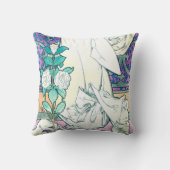 ラクダのレディーアルフォンスミュシャ クッション (裏面)