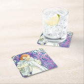 ラクダのレディーアルフォンスミュシャ スクエアペーパーコースター (インサイチュ)