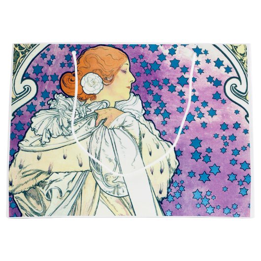 ラクダのレディーアルフォンスミュシャ ラージペーパーバッグ (正面)