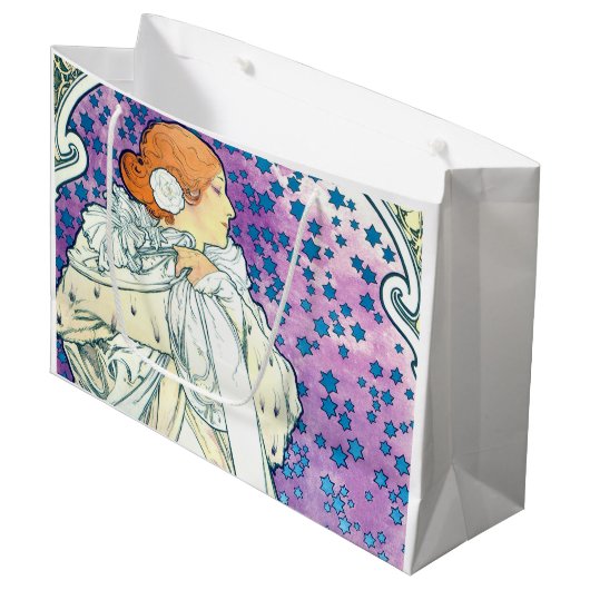 ラクダのレディーアルフォンスミュシャ ラージペーパーバッグ (正面アングル)