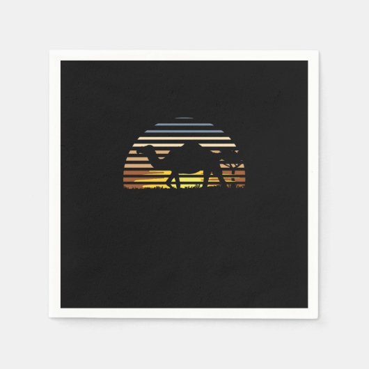 ラクダの丘バクトリアンラクダ砂漠の動物ワイルドルフ スタンダードカクテルナプキン (正面)