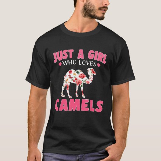 ラクダの動物を愛しているだけの女の子 Tシャツ (正面)