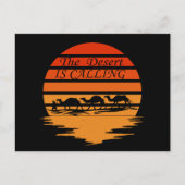 ラクダの夕焼けヴィンテージ シーズンポストカード (正面)