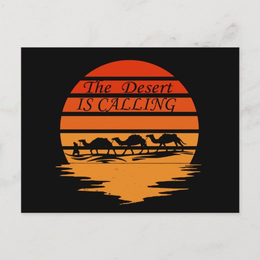 ラクダの夕焼けヴィンテージ シーズンポストカード (正面)