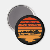 ラクダの夕焼けヴィンテージ マグネット (正面/裏面)