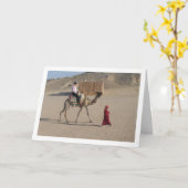 ラクダの少女 カード (黄色い花)