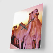 ラクダの愛 スクエア壁時計 (傾斜)