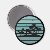 ラクダの日没ヴィンテージ マグネット (正面/裏面)