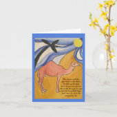 ラクダの詩(青) カード (黄色い花)