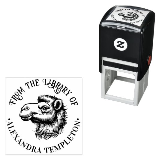 ラクダの頭の絵 「〇〇の蔵書から」#1P セルフインキングスタンプ (インサイチュ)