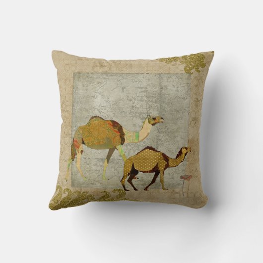 ラクダのBoho夢みるようなMojoの枕 クッション (裏面)