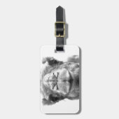 ラクダはおもしろいのクローズアップの写真に接吻します ラゲッジタグ (正面縦)