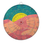 ラクダは砂漠で砂丘を横切る ダーツボード (正面)