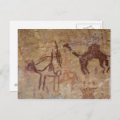ラクダやラクダを使った先史時代の岩壁画 ポストカード (正面/裏面)