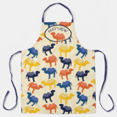 ラクダパーソナライズされたイラストレーションパターン(の模様が)ある エプロン (正面)