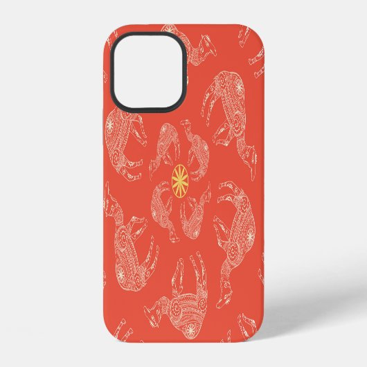 ラクダフレーム: ビンテージ砂漠地図 iPhoneケース (裏面)