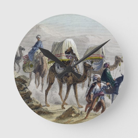 ラクダ列車は、「コンスタンチノープルとブラック」から ラウンド壁時計 (正面)