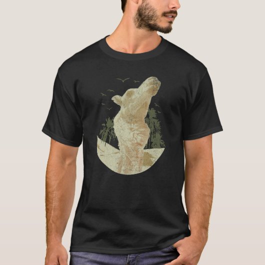 ラクダ列車キャラバンアラビアンラクダ動物砂漠 Tシャツ (正面)