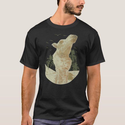 ラクダ列車キャラバンアラビアンラクダ動物砂漠 Tシャツ (正面)