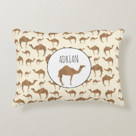 ラクダ動物パターン名前をカスタムする アクセントクッション