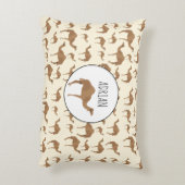 ラクダ動物パターン名前をカスタムする アクセントクッション (裏面(縦))