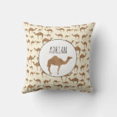 ラクダ動物パターン名前をカスタムする クッション (裏面)