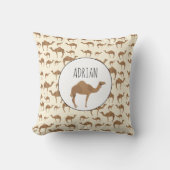 ラクダ動物パターン名前をカスタムする クッション (正面)