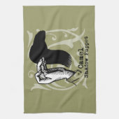 ラクダ手操り人形シャドウゲームヴィンテージ キッチンタオル (縦)