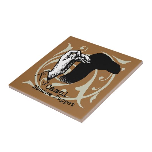 ラクダ手操り人形シャドウゲームヴィンテージ タイル (側面)