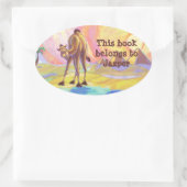 ラクダ文房具 楕円形シール (バッグ)