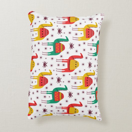 ラクダ模様フラットカラーデザイン アクセントクッション (裏面(縦))