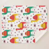 ラクダ模様フラットカラーデザイン シェルパブランケット (正面(横))