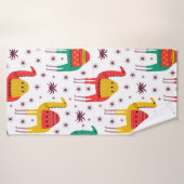 ラクダ模様フラットカラーデザイン バスタオル (バスタオル)