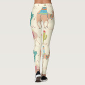 ラクダ模様、サボテン模様、砂漠プリント レギンス (裏面)