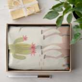 ラクダ模様，サボテン模様，砂漠プリント 薄葉紙 (ギフト)